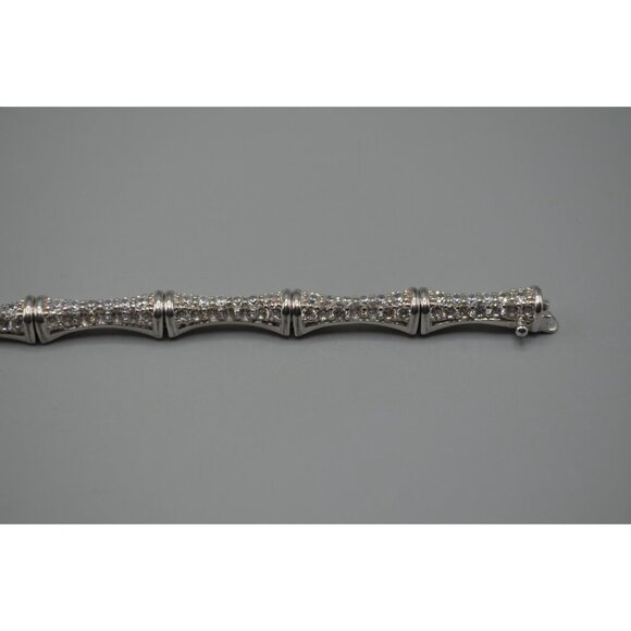 Hour Glass Bead Bracelet 925 PAJ Sterling Silver Clear Stone Hourglass 20.34g 8" - Picture 4 of 10